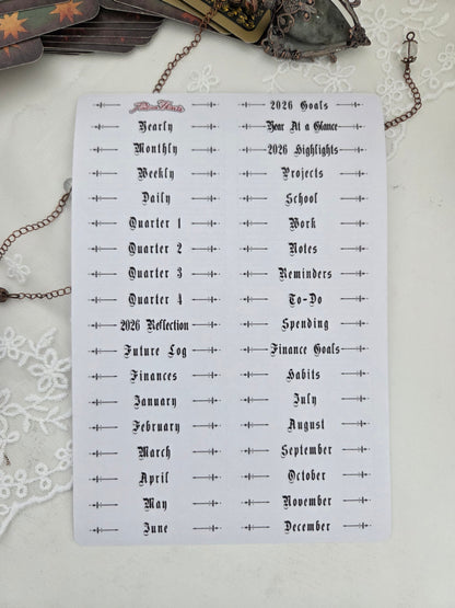 Gothic Planner Header Stickers