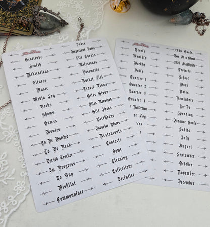 Gothic Planner Header Stickers