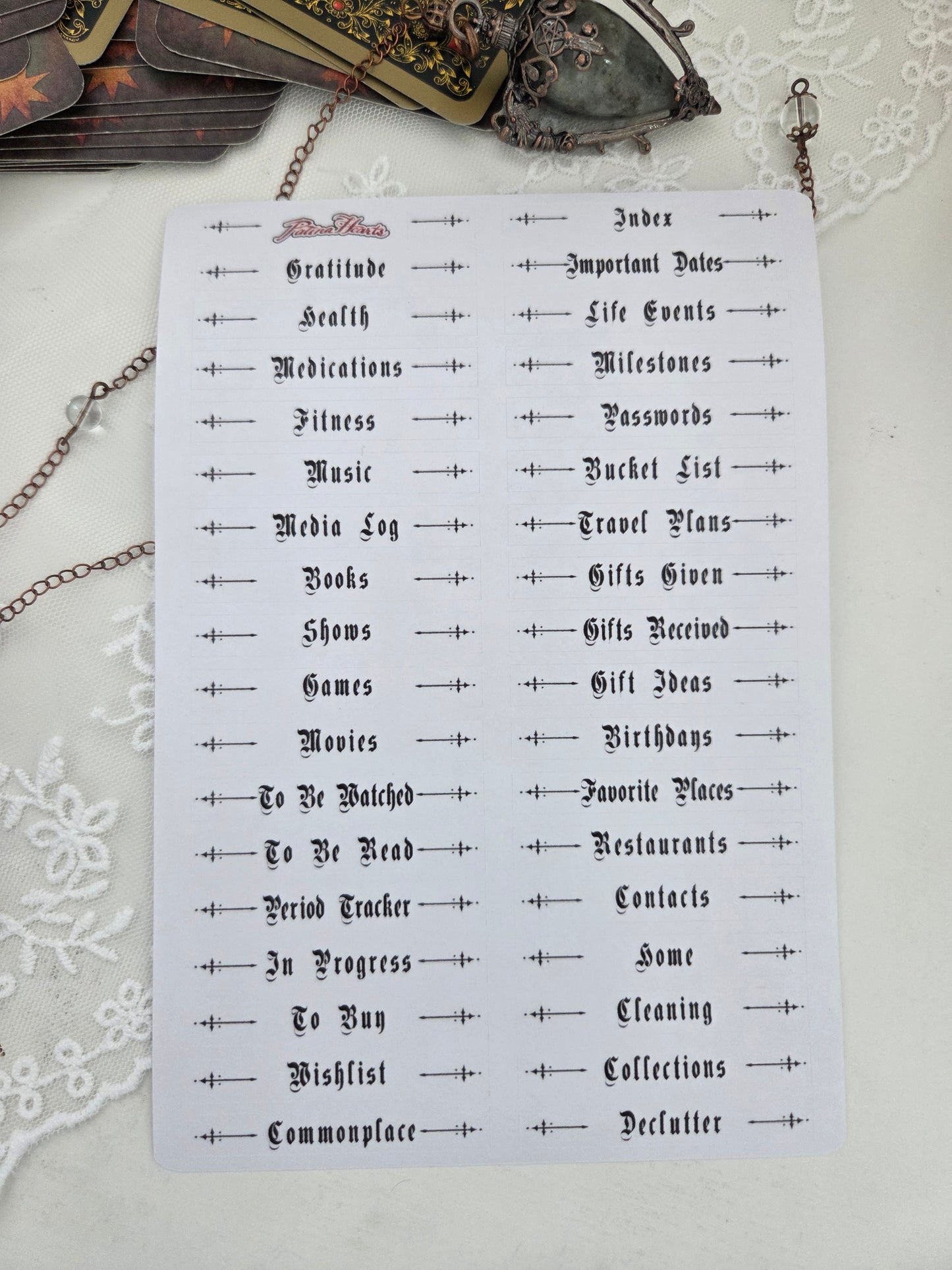 Gothic Planner Header Stickers